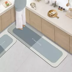 Tapete de cozinha super absorvente antiderrapante tapete de cozinha de secagem rápida tapete de chão do banheiro entrada capacho tapete de pele nappa - loja online