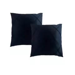 Kit 2 Capa De Almofada Suede Aveludada Drapeada 45x45 - Várias Cores