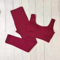 Conjunto De 2 Peças De Yoga Feminina Leggings De Sutiã Sem Costura Ginásio Feminino De Cintura Alta na internet
