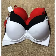 Sutiã Básico Lingerie feminina kit c/3 Sutiã em Poliamida com bojo - Lojão da Alemoa