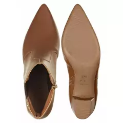 Bota Feminina GiGiL Bico Fino Cano Curto Saltinho Salto Baixo Médio Elástico Blogueira Moda Atual Confortável - Lojão da Alemoa