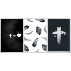 Imagem do Kit Placas 3 Quadros Decorativos Vários Temas Para Decorar a Casa