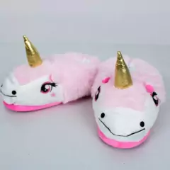 Pantufas quentinhas unicórnio rosa - Lojão da Alemoa
