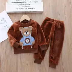 Conjunto De Pijama De Flanela Unisexo Para Crianças De Outono - Lojão da Alemoa