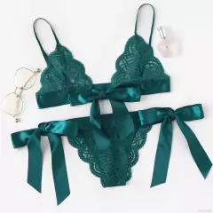 Conjunto De Roupa Íntima De Renda E Sutiã/Tom Exótico/Sexy - Lojão da Alemoa