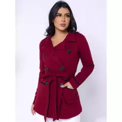 Casaco 2281 Feminino Sobretudo Longa Com Botao na internet