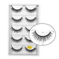 5 Pares De Cílios Postiços Naturais 3d Artificiais De Vison H13 X01 X08 G800 G803 G805 G806 - comprar online
