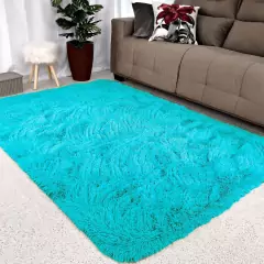 Tapetes Peludos 1,50 X 1,00 Várias Cores Para Sala E Quarto - Lojão da Alemoa