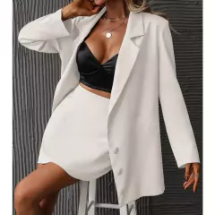 Conjunto Blazer E Saia Feminino Alongado Acinturado Jaqueta - Lojão da Alemoa