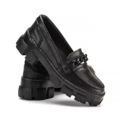 Mocassim Feminino Tratorado Oxford Tendência Chunky Plataforma - comprar online
