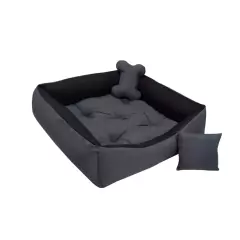 Cama para cachorro grande 1,00x0,80 incluso ossinho e almofadinha na internet