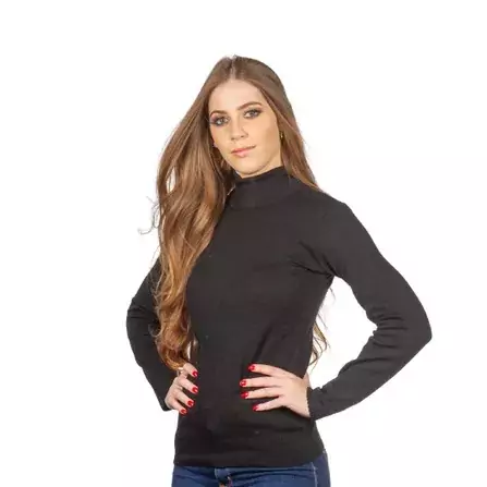 Blusa De Frio Cacharrel Feminina Gola Alta Tricot