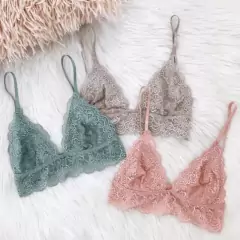 Imagem do Top Cropped Rendado Sem Bojo Feminino Sutiã Lingerie Renda