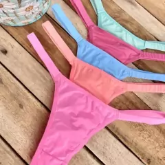 Tanga Pitaya Lisa Fio Dental Duplo Colorida Microfibra