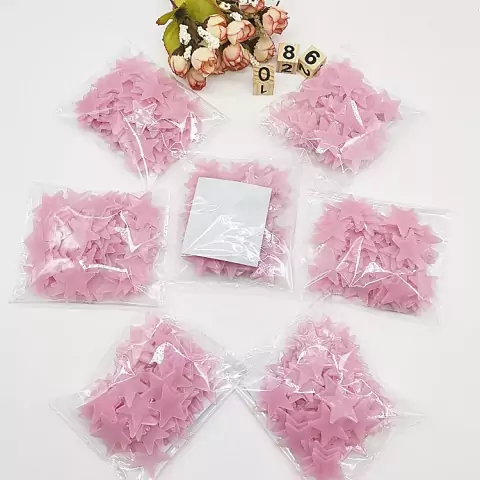 100pcs Arte de parede de adesivo com estrelas luminosas para decoração de quarto infantil