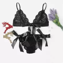 Conjunto De Roupa Íntima De Renda E Sutiã/Tom Exótico/Sexy na internet