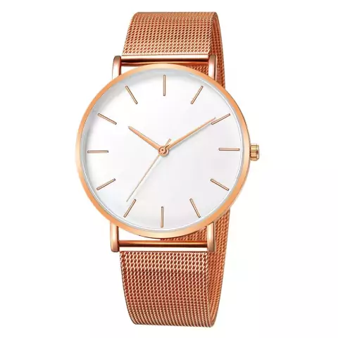 Relógio De Moda Masculino/Feminino Ultra Fino De Aço Inoxidável