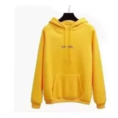 Moletom Oh Yes Canguru Capuz E Bolsos Flanelado Promoção Inverno - loja online