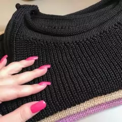 Conjunto Saia e Cropped Bordas Viradas Tricot Moda Gringa Blogueira