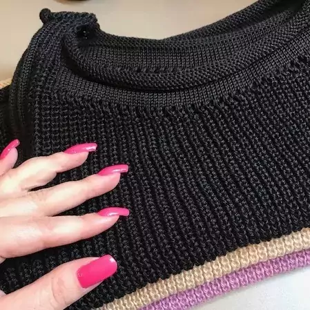 Conjunto Saia e Cropped Bordas Viradas Tricot Moda Gringa Blogueira