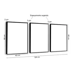 Kit 3 Quadros Decorativos Paisagem Arvore Verde Para Quarto Sala Casa Corredor Com Moldura e Vidro na internet