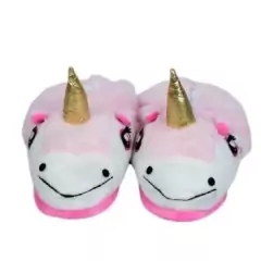 Pantufas quentinhas unicórnio rosa na internet