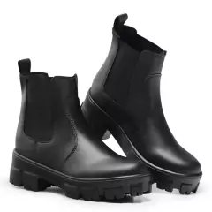 Bota Coturno Chelsea Louise Plataforma Tratorada Blogueira Feminina Lançamento - Lojão da Alemoa