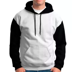 Moletom Blusa Canguru Básico Liso Com Capuz e Bolsos Masculino - loja online