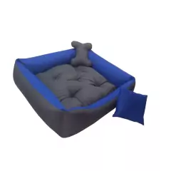 Cama para cachorro grande 1,00x0,80 incluso ossinho e almofadinha - Lojão da Alemoa
