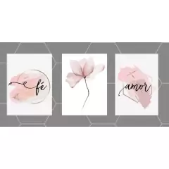 Kit Placas 3 Quadros Decorativos Vários Temas Para Decorar a Casa - comprar online