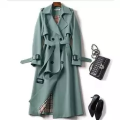 Jaqueta Primavera Outono Manga Comprida double breasted Elegante trench coat ladies casual na internet