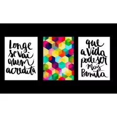 Kit Placas 3 Quadros Decorativos Vários Temas Para Decorar a Casa na internet