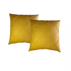 Kit 2 Capa De Almofada Suede Aveludada Drapeada 45x45 - Várias Cores