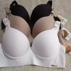 Sutiã Básico Lingerie feminina kit c/3 Sutiã em Poliamida com bojo