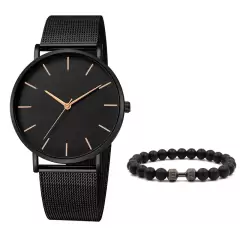 Relógio De Moda Masculino/Feminino Ultra Fino De Aço Inoxidável
