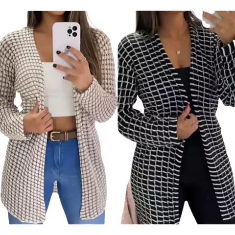 Casaquinho Feminino Cardigan Kit Com 2 unidades Casaco Kimono Tricot