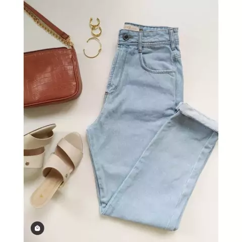 Calça mom jeans estilosa 100% algodão