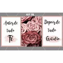 Imagem do Kit Placas 3 Quadros Decorativos Vários Temas Para Decorar a Casa
