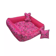 Cama para cachorro grande 1,00x0,80 incluso ossinho e almofadinha