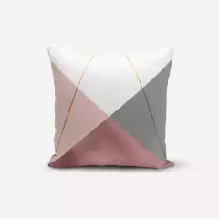 Kit 4 Capas de Almofadas 45x45cm Marmorizado Rosa / Cinza - comprar online