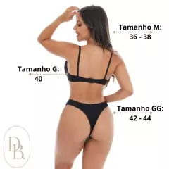 KIT 2 Conjunto Feminino Calcinha e Sutia Liso Básico Confortável