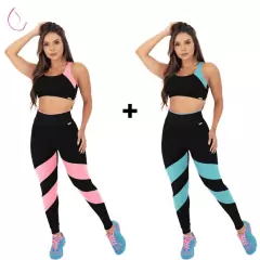 KIT 2 Conjuntos Top Calça Fitness Feminina - loja online