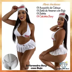 Fantasia Sexy Erótica Feminina Moda Intima Sexy Shop Com Bojo e Mini Fantasia Sem Bojo - Lojão da Alemoa