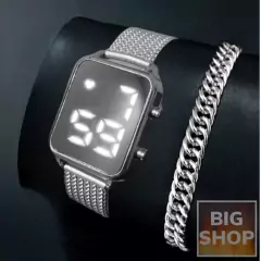 Relógio Preto Masculino *KETER* Digital + Pulseira Folheado Prata 925 digital com corrente dourada preto feminino masculino folheado