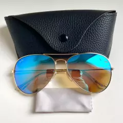 Imagem do Óculos de Sol Aviador Dourado Preto UV400 Masculino Feminino Diversas Cores