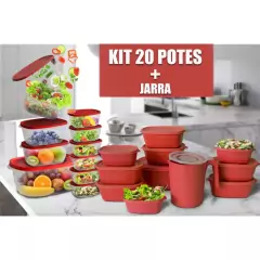 Kit 20 Potes Mais Jarra 1.800 ml Herméticos Freezer