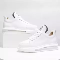2023 Tênis Masculino Branco Com Sola Grossa Antiderrapante Casual Esportes - comprar online