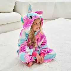 Pijama Macacão Unicórnio Rosa Estrelado - 3 a 12 Anos