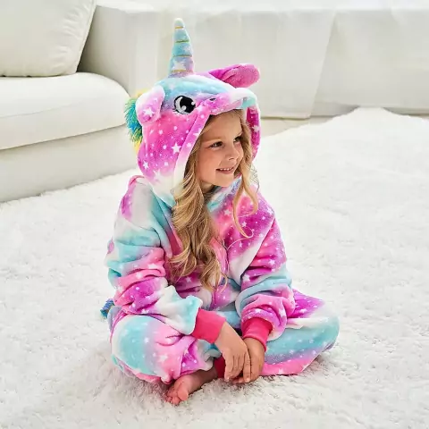 Pijama Macacão Unicórnio Rosa Estrelado - 3 a 12 Anos