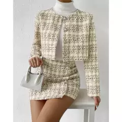 conjunto paty patricia com duas peças saia e Blazer Tweed na internet